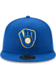 New Era Milwaukee Brewers Mens Blue Alt 2017 59FIFTY Fitted Hat