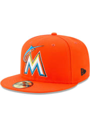 New Era Miami Marlins Mens Orange AC Road 2017 59FIFTY Fitted Hat