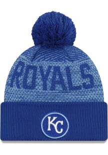 New Era Kansas City Royals Blue JR Sport Cuff Pom Youth Knit Hat