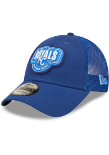 New Era Kansas City Royals Logo Patch 9FORTY Adjustable Hat - Blue