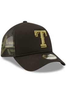 New Era Texas Rangers Alpha 9FORTY Adjustable Hat - Black