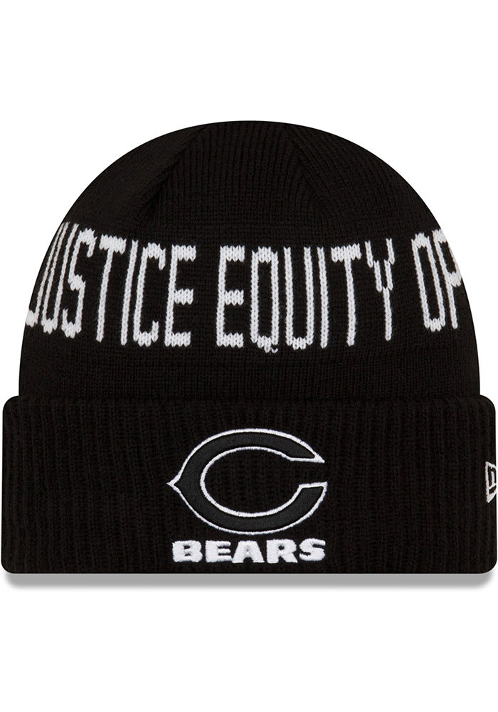 New Era Chicago Bears Black NFL 2021 Social Justice Knit Mens Knit Hat