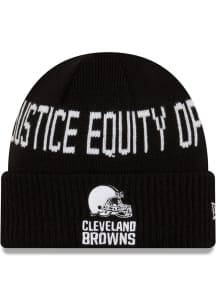 New Era Cleveland Browns Black NFL 2021 Social Justice Knit Mens Knit Hat