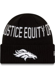 New Era Denver Broncos Black NFL 2021 Social Justice Knit Mens Knit Hat