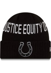 New Era Indianapolis Colts Black NFL 2021 Social Justice Knit Mens Knit Hat
