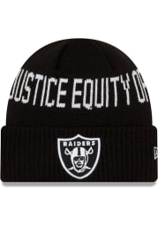 New Era Las Vegas Raiders Black NFL 2021 Social Justice Knit Mens Knit Hat