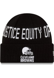 New Era Cleveland Browns Black NFL 2021 Social Justice JR Knit Youth Knit Hat
