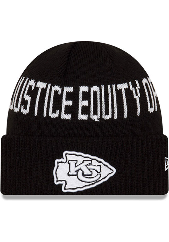 New Era Kansas City Chiefs Black NFL 2021 Social Justice JR Knit Youth Knit Hat