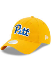 New Era Pitt Panthers Yellow Team Glisten 9TWENTY Womens Adjustable Hat