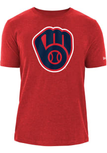 New Era Milwaukee Brewers Red 4th Of July Bi-Blend Short Sleeve T Shirt