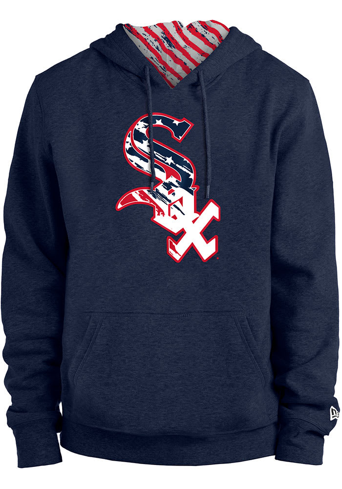 New Era Chicago White Sox Mens Navy Blue Flag Filled Long Sleeve Hoodie