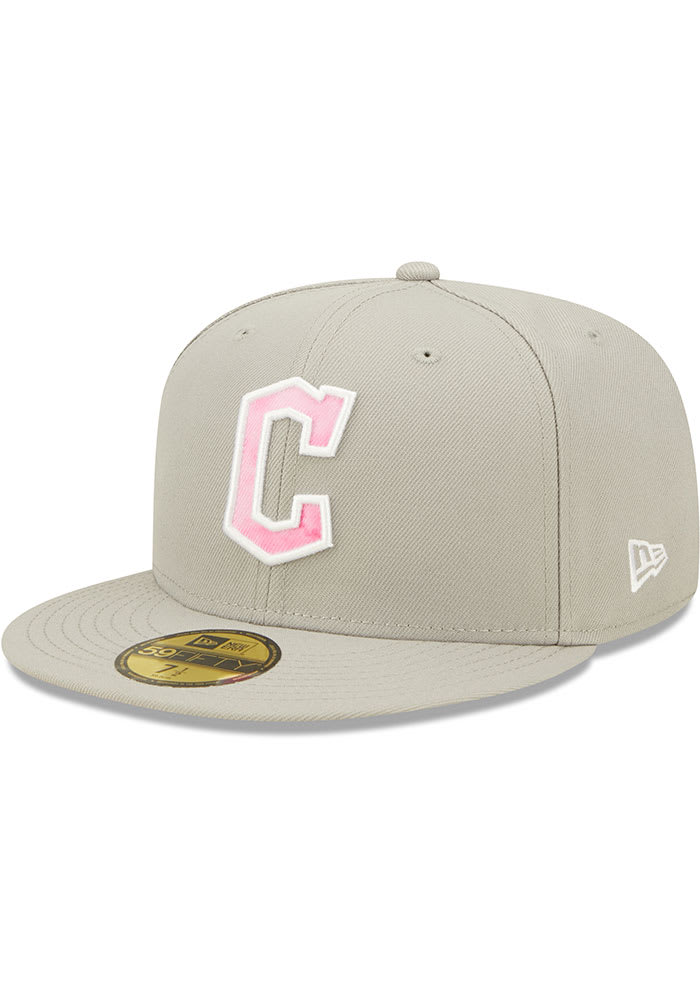 New Era Cleveland Guardians Mens Grey 2022 Mothers Day 59FIFTY Fitted Hat