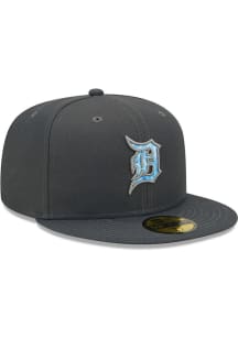 New Era Detroit Tigers Mens Charcoal 2022 Fathers Day 59FIFTY Fitted Hat