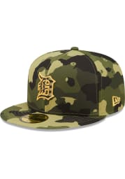 New Era Detroit Tigers Mens Green 2022 Armed Forces Day 59FIFTY Fitted Hat