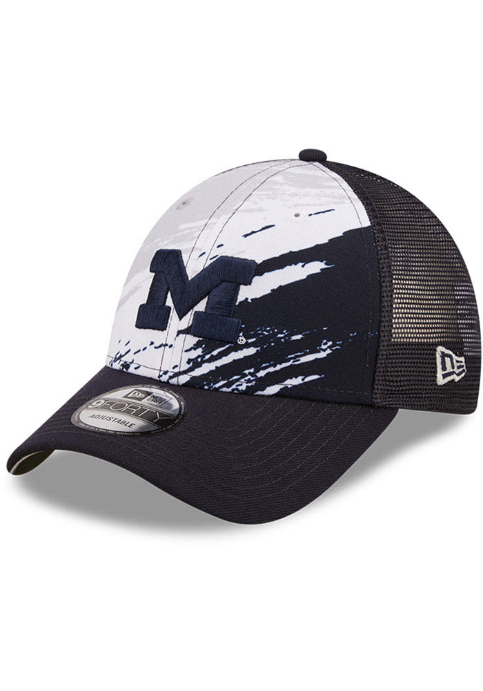 New Era Michigan Wolverines Marble 9FORTY Adjustable Hat - Navy Blue