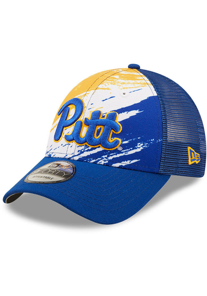 New Era Pitt Panthers Marble 9FORTY Adjustable Hat - Blue