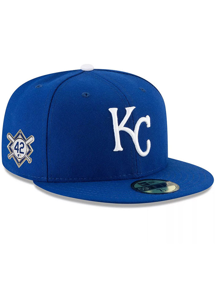 New Era Kansas City Royals Mens Blue Jackie Robinson Day 59FIFTY Fitted Hat
