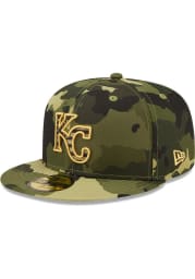 New Era Kansas City Royals Mens Green 2022 Armed Forces Day 59FIFTY Fitted Hat