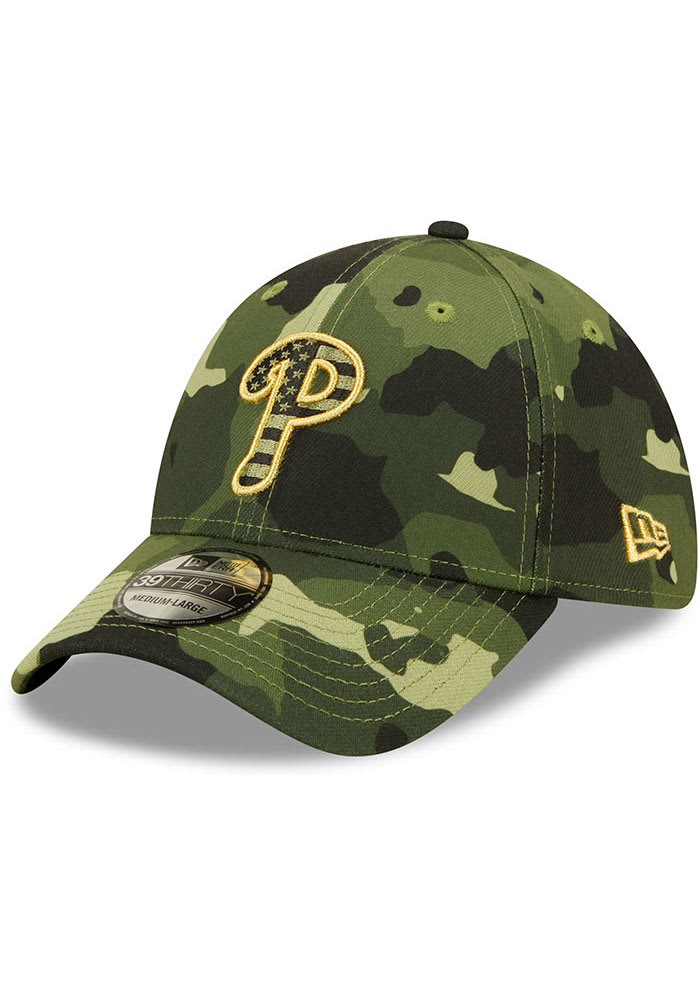 New Era Philadelphia Phillies Mens Green 2022 Armed Forces Day 39THIRTY Flex Hat