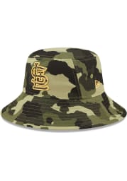 New Era St Louis Cardinals Green 2022 Armed Forces Day Mens Bucket Hat