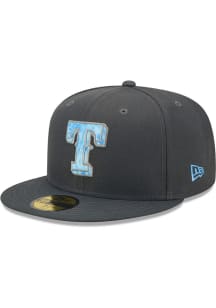 New Era Texas Rangers Mens Charcoal 2022 Fathers Day 59FIFTY Fitted Hat