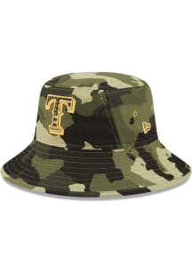 New Era Texas Rangers Green 2022 Armed Forces Day Mens Bucket Hat