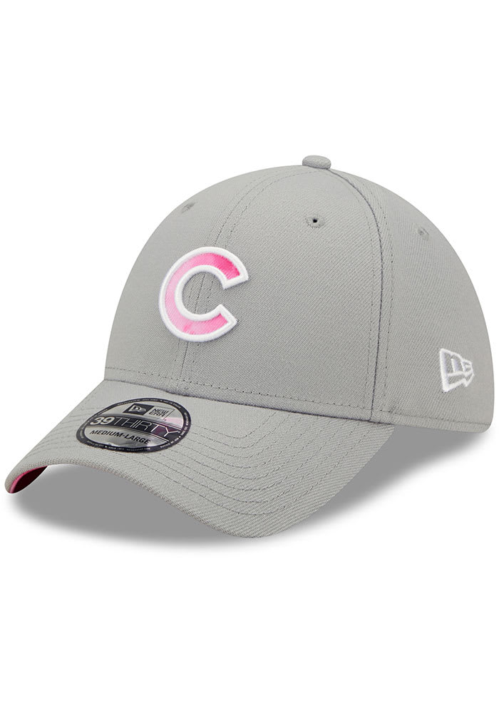 New Era Chicago Cubs Mens Grey 2022 Mothers Day 39THIRTY Flex Hat