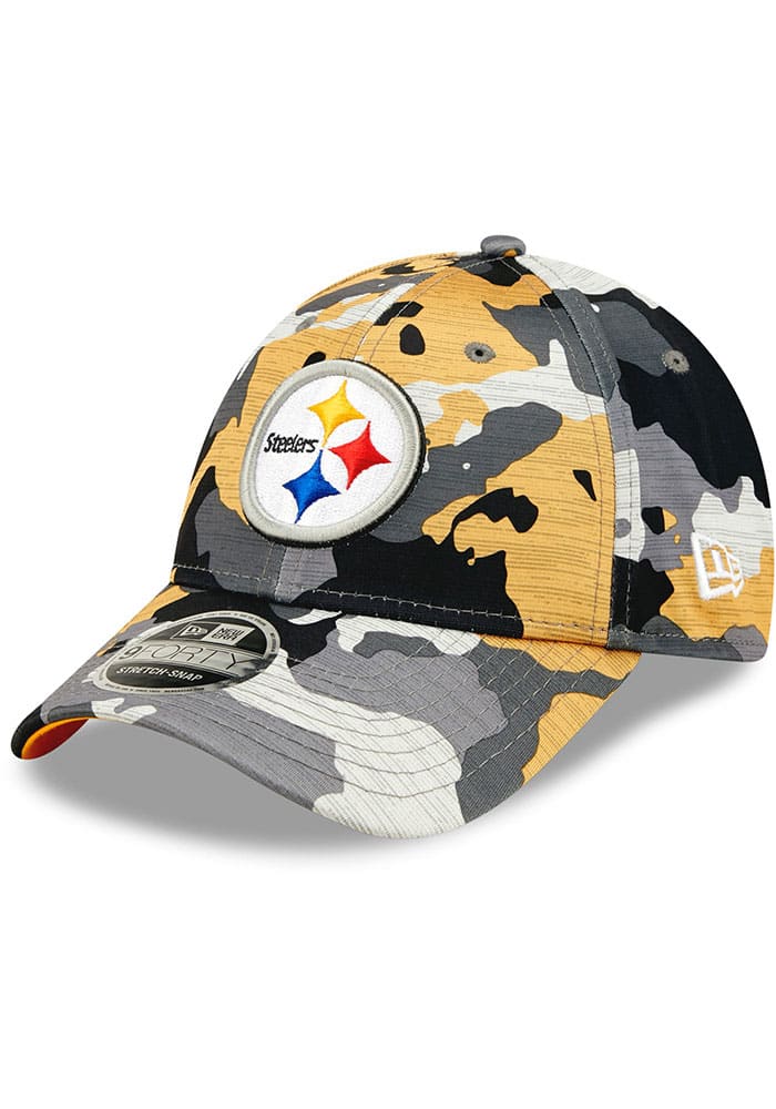 New Era Pittsburgh Steelers 2022 Training Camp Stretch 9FORTY Adjustable Hat  - Grey