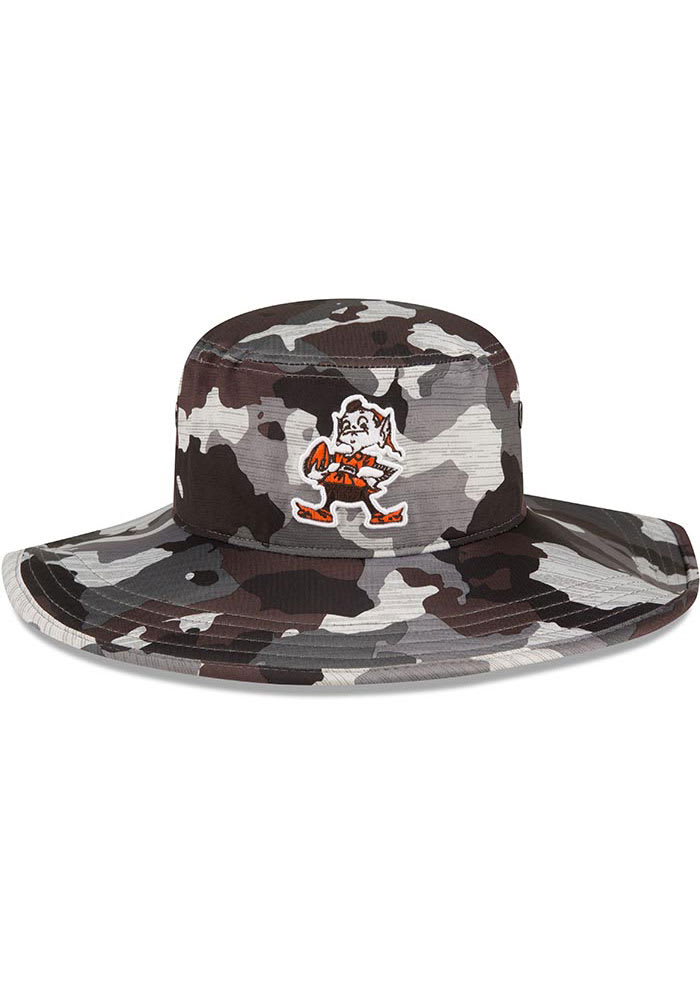 New Era Cleveland Browns Grey 2022 Training Camp Panama Mens Bucket Hat