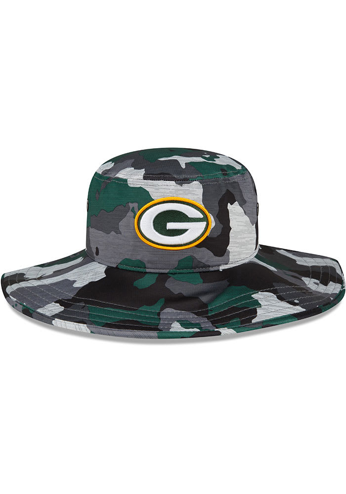 New Era Green Bay Packers Grey 2022 Training Camp Panama Mens Bucket Hat