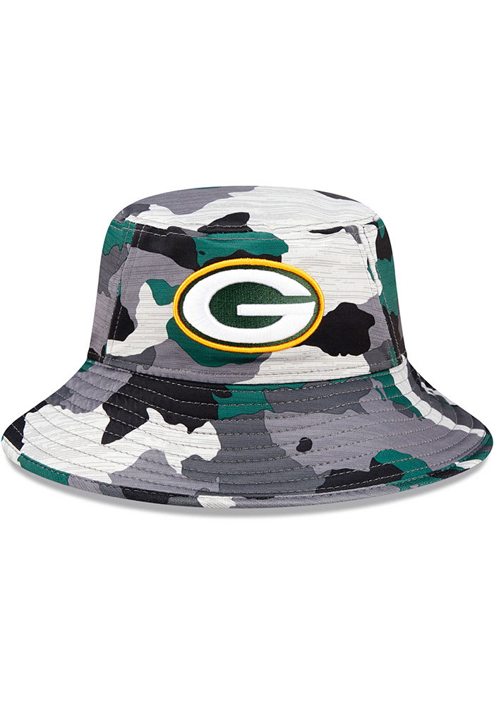 New Era Green Bay Packers Grey 2022 Training Camp Stretch Mens Bucket Hat