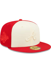 New Era Atlanta Braves Mens Red TONAL 2 TONE 5950 Fitted Hat