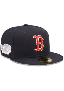 New Era Boston Red Sox Mens Navy Blue POP SWEAT 5950 Fitted Hat