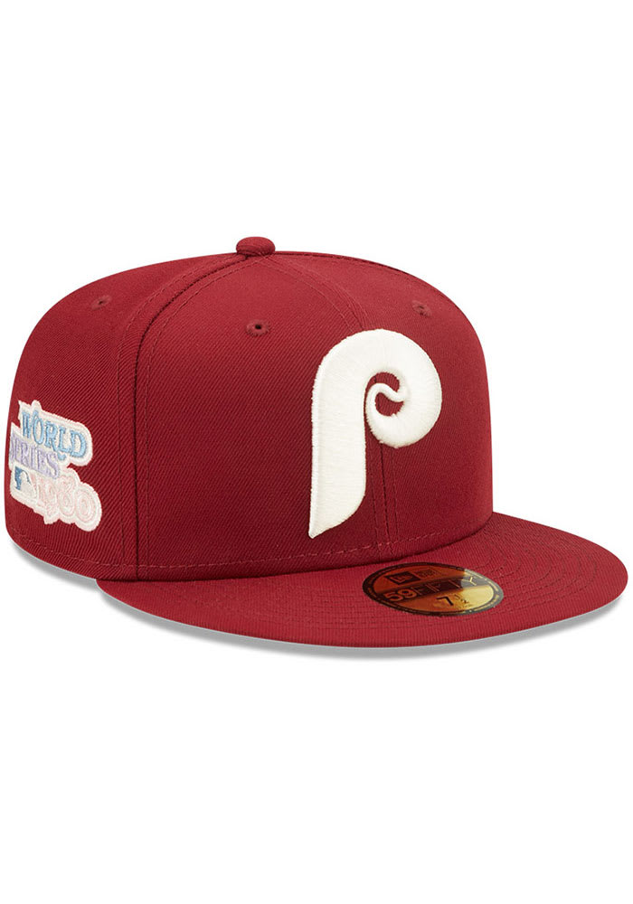 New Era Philadelphia Phillies Mens Maroon POP SWEAT 5950 Fitted Hat