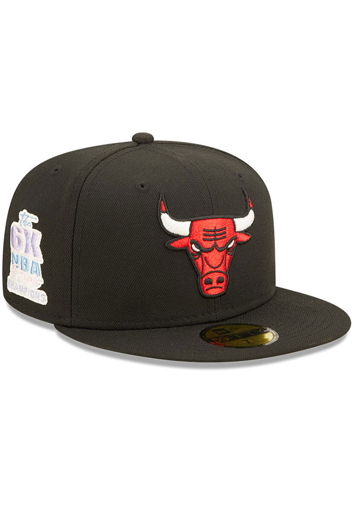 New Era Chicago Bulls Mens Black POP SWEAT 5950 Fitted Hat