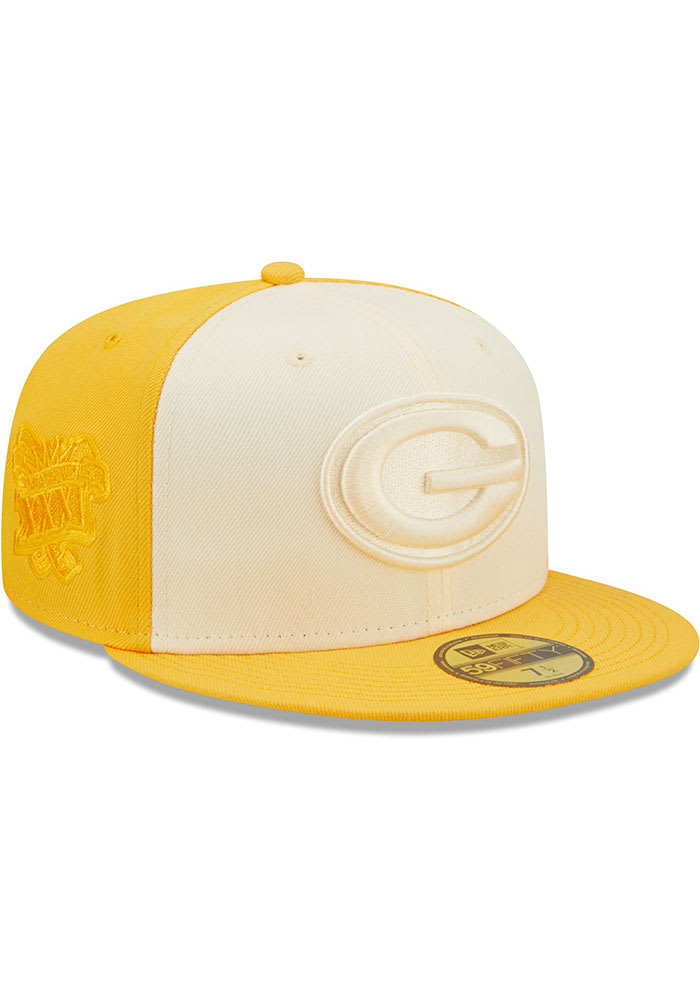 New Era Green Bay Packers Mens Yellow TONAL 2 TONE 5950 Fitted Hat