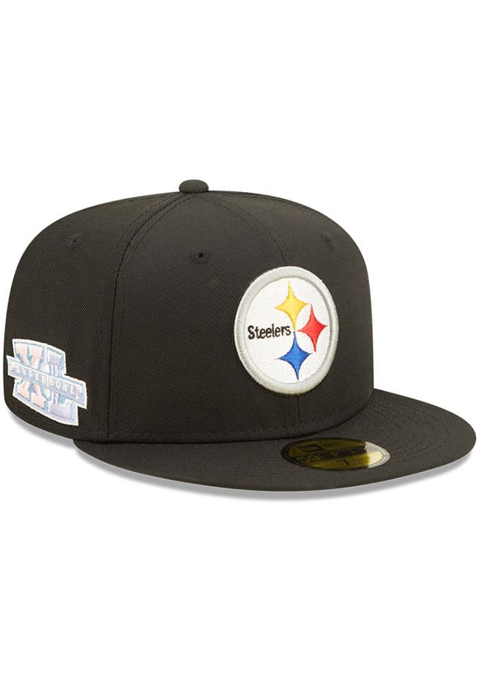 Men's New Era Black Pittsburgh Steelers City Cluster 59FIFTY Fitted Hat