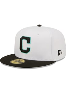 New Era Cleveland Guardians Mens White 2T Color Pack 59FIFTY Fitted Hat