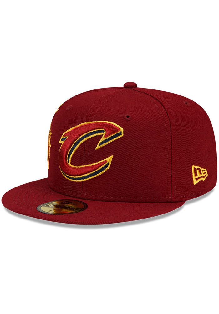 New Era Cleveland Cavaliers Mens Maroon NBA Back Half 59FIFTY Fitted Hat