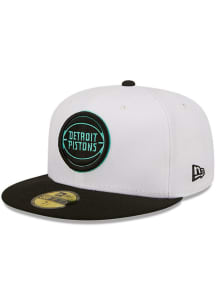 New Era Detroit Pistons Mens White 2T Color Pack 59FIFTY Fitted Hat