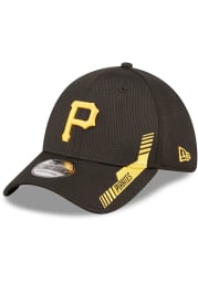 New Era Pittsburgh Pirates Mens Black Team Vize 39THIRTY Flex Hat