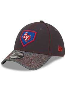 New Era Texas Rangers Mens Grey 2022 Clubhouse 39THIRTY Flex Hat