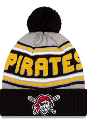 New Era Pittsburgh Pirates Black Cheer Cuff Mens Knit Hat