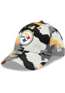 New Era Pittsburgh Steelers Mens Grey 2022 Training Camp 39THIRTY Flex Hat
