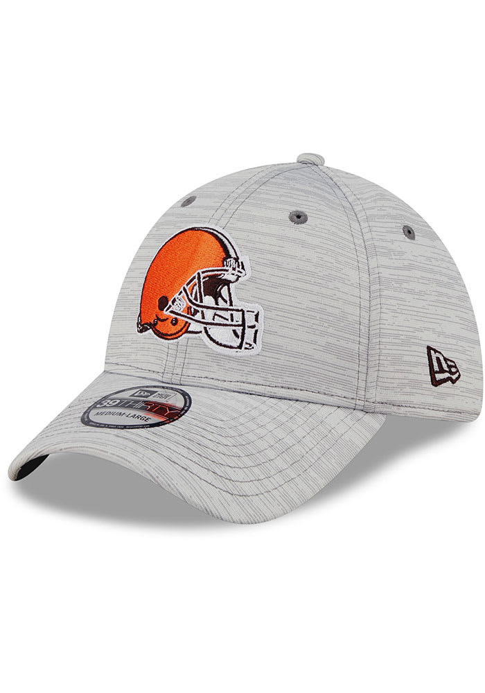 New Era Cleveland Browns Mens Grey 2022 Training Camp Coach 39THIRTY Flex Hat