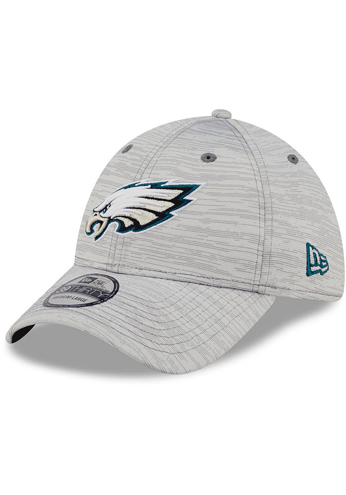 New Era Philadelphia Eagles Mens Grey 2022 Training Camp Coach 39THIRTY Flex Hat