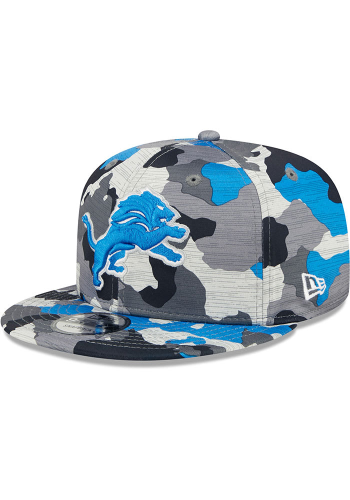 New Era Detroit Lions Grey 2022 Training Camp 9FIFTY Mens Snapback Hat