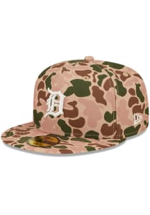 New Era Detroit Tigers Mens Tan Duck Camo 59FIFTY Fitted Hat