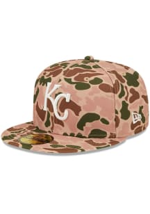New Era Kansas City Royals Mens Tan Duck Camo 59FIFTY Fitted Hat