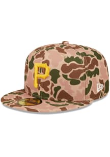 New Era Pittsburgh Pirates Mens Tan Duck Camo 59FIFTY Fitted Hat